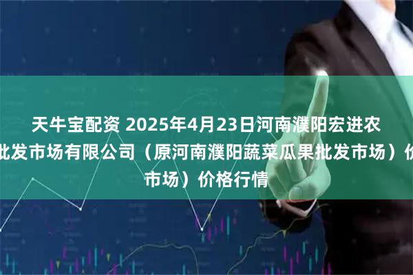 天牛宝配资 2025年4月23日河南濮阳宏进农副产品批发市场有限公司（原河南濮阳蔬菜瓜果批发市场）价格行情